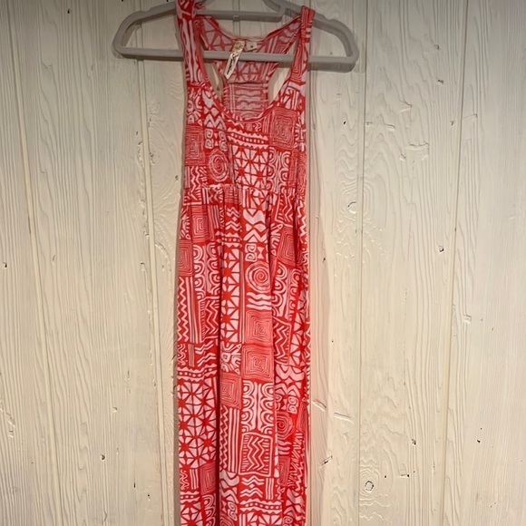 Feathers Racer Back Maxi Dress Medium - Picture 1 of 9